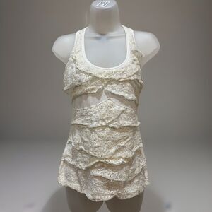 Twenty Six Collections Cream Tank Blouse Shirt Size M
